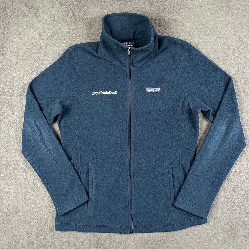 Patagonia Micro D Fleece Jacket Womens Medium Blue Full Zip Logo 25416